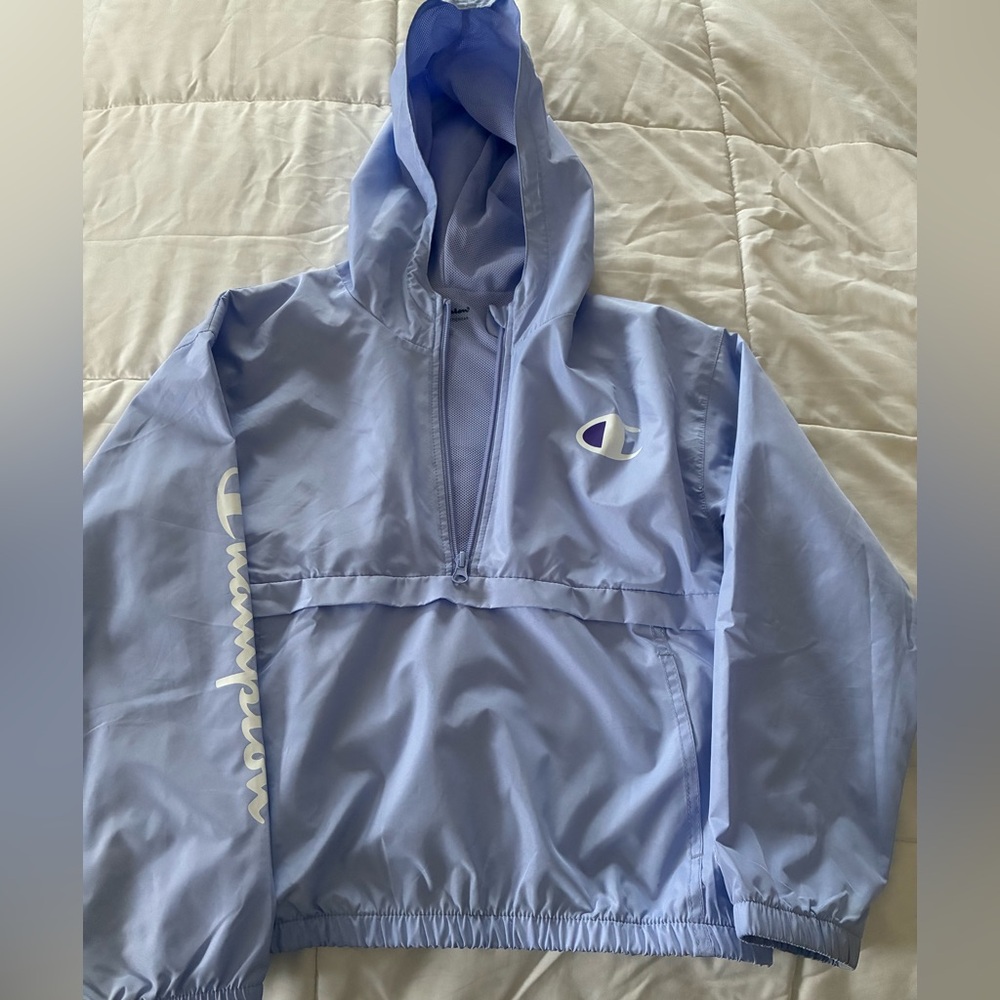 Champion Blue Half Zip Pullover Water Resistant Windbreaker